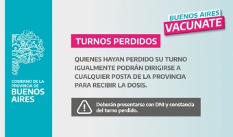 EL TURNO PARA VACUNARSE CONTRA COVID-19 NO SE PIERDE